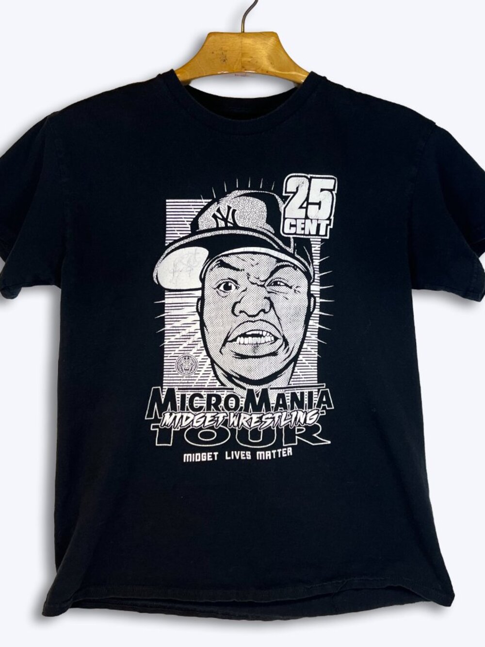 MicroMania Midget Wrestling Tour T-Shirt Mens Large 25 Cent Parody Edgy Graphic
